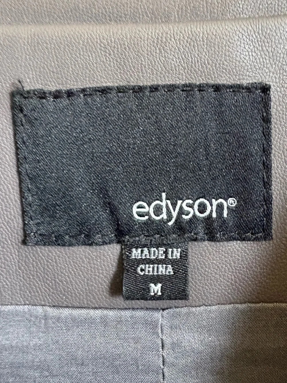 Edyson Pewter Waterfall Open-Front Faux Leather & Suede Jacket w Snap Cuffs Sz M - Picture 9 of 11
